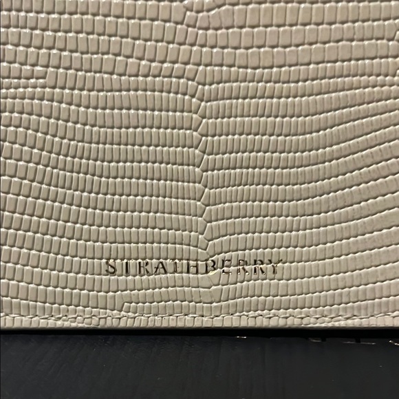 STRATHBERRY mini crescent embossed lizard vanilla purse - Picture 9 of 9